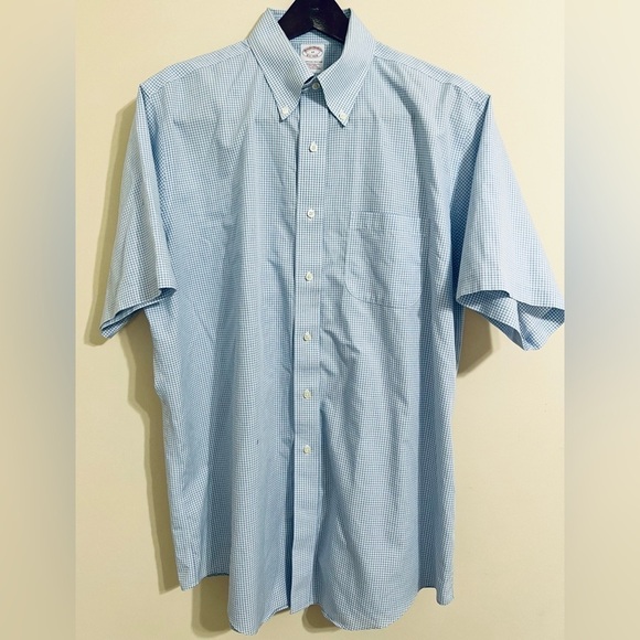 BROOKS BROTHERS‎ Men’s Short Sleeve Button Down Traditional Fit Shirt Neck 17 - Picture 3 of 9